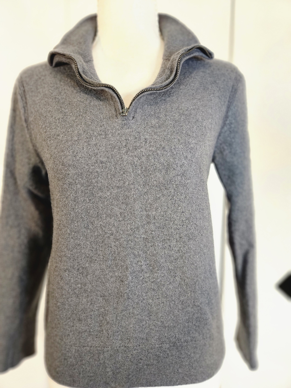 Banana Republic Merino Wool Gray Half-Zip Turtleneck Sweater M